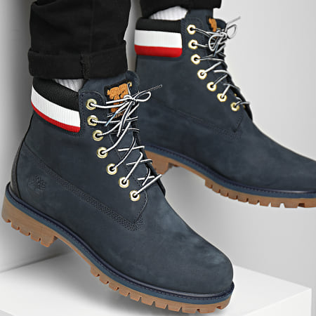 Timberland - Boots Heritage 6 Inch Waterproof A2KCE Navy Nubuck Red