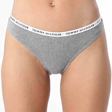 Tommy Hilfiger - Lote De 3 Tangas Mujer 2829 Negro Blanco Heather Grey