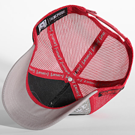 Capslab - Casquette Trucker Luffy Gris Rouge