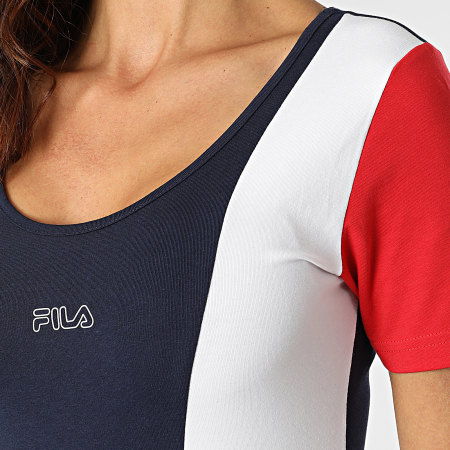 Fila - Body Tee Shirt Femme Paola 683431 Bleu Marine Blanc Rouge
