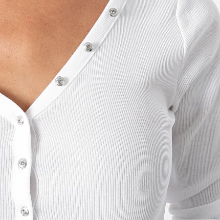 Guess - Tee Shirt Manches Longues Femme W0BP1S Blanc