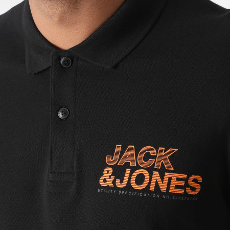 Jack And Jones - Polo Manches Courtes Floki Noir