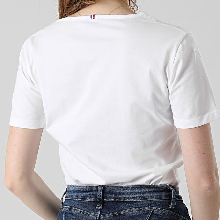 Le Coq Sportif - Tee Shirt Femme Col V 2210511 Blanc