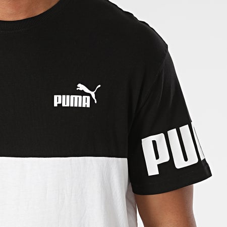 Puma - Tee Shirt Power Colorblock 847389 Blanc Noir