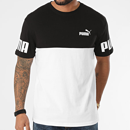 Puma - Camiseta Power Colorblock 847389 Blanco Negro