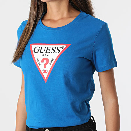 Guess - Tee Shirt Femme W1YI1B Bleu Roi