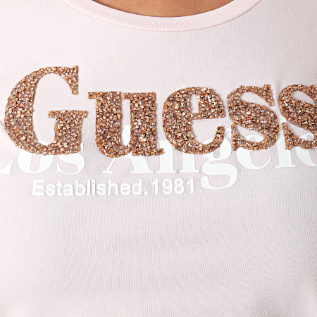Guess - Tee Shirt Manches Longues Femme W2RI31 Rose