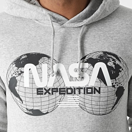 NASA - Sweat Capuche Expedition Gris Chiné