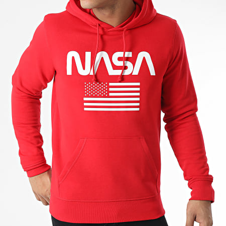NASA - Sudadera con capucha Worm Flag Rojo