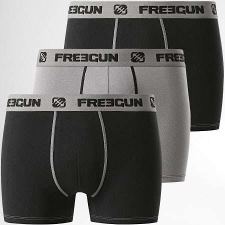 Freegun - Pack De 3 Boxers Ultra Elásticos Negro Gris