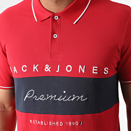 Jack And Jones - Polo Manches Courtes Bladuo Rouge