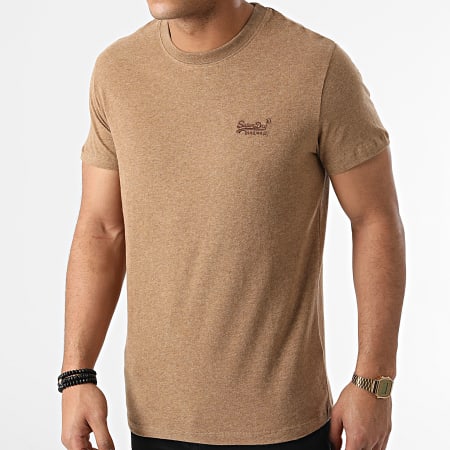 Superdry - Tee Shirt Vintage Logo Embroidery M1011245A Beige Chiné