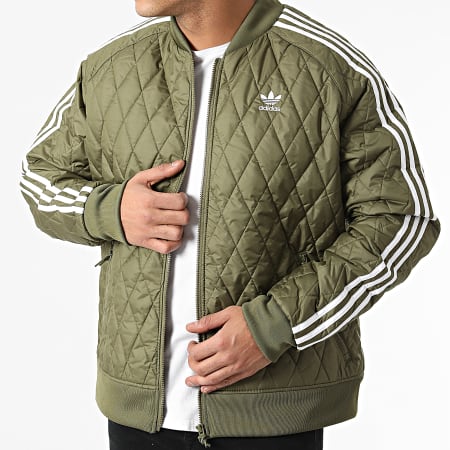 Adidas Originals - Giacca trapuntata con zip H11435 Verde Khaki