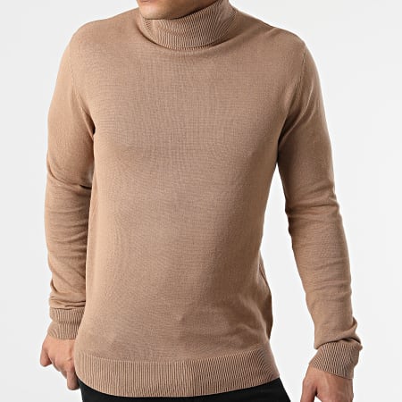 Brave Soul - Pull Col Roulé Hume Beige