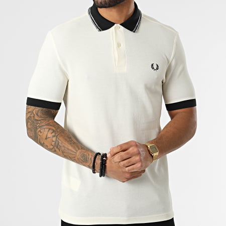 Fred Perry - Polo A Manches Courtes Space Dye Tipped M2609 Beige