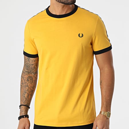 Fred Perry - Tee Shirt A Bandes Taped Ringer M6347 Jaune