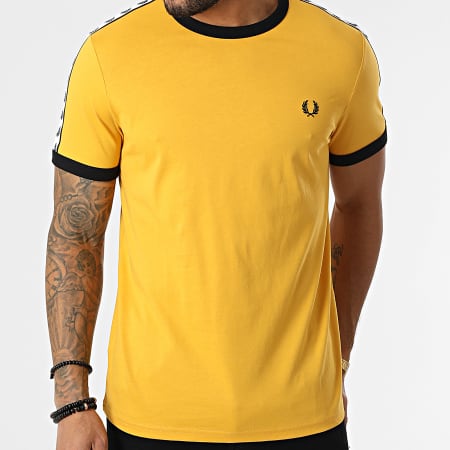 Fred Perry - Tee Shirt A Bandes Taped Ringer M6347 Jaune