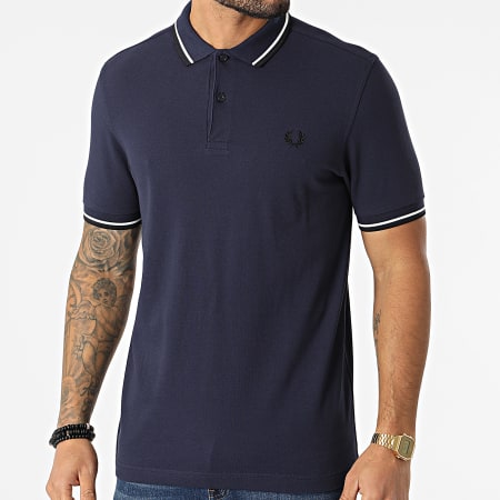 Fred Perry - Polo Manches Courtes Twin Tipped M3600 Bleu Marine