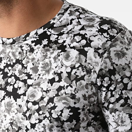 Frilivin - Tee Shirt Manches Longues Floral C2042 Gris