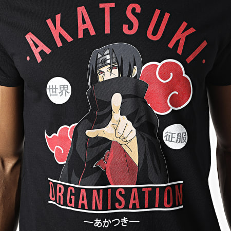 Naruto - Camiseta Organización Akatsuki MENARUTTS119 Negro