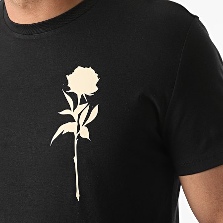 Luxury Lovers - Tee Shirt Rose Chest Nero Beige