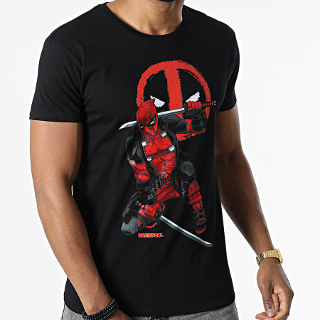 Deadpool - Camiseta Deadpool Saber MEPOOLXTS137 Negro