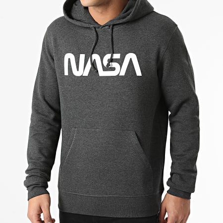 NASA - Sudadera con capucha Worm Logo Gris Antracita