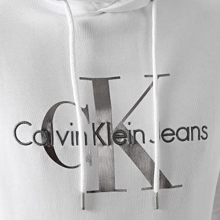 Calvin Klein - Sweat Capuche 0805 Blanc Argenté