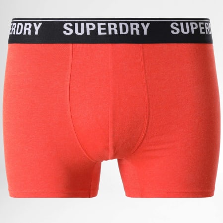 Superdry - Lot De 3 Boxers Classic Noir Orange Gris Chiné
