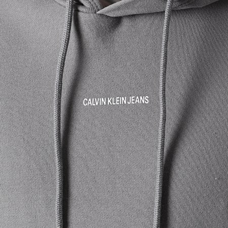 Calvin Klein Jeans - Sweat Capuche Micro Branding 7388 Gris