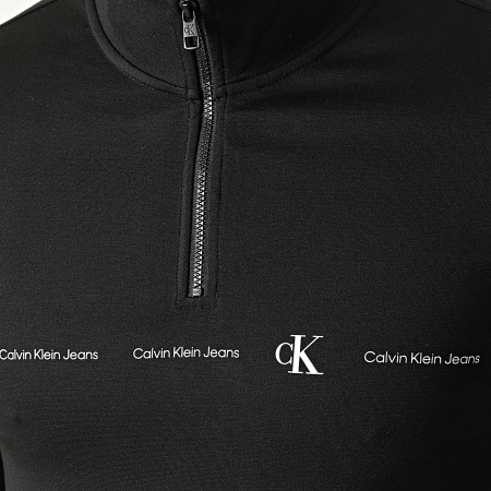 Calvin Klein - Tee Shirt Manches Longues A Col Zippé 9692 Noir