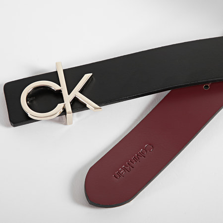Calvin Klein - Cinturón Reversible Mujer Re-Lock 8781 Negro Burdeos