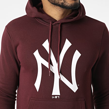 New Era - Felpa con cappuccio Seasonal Team Logo New York Yankees Bordeaux