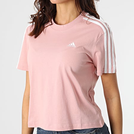 Adidas Sportswear - Tee Shirt A Bandes Femme 3 Stripes HF7245 Rose