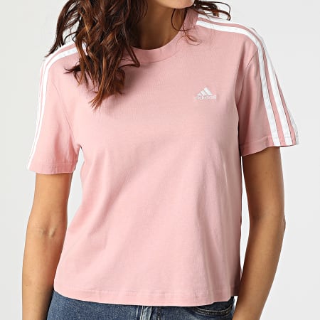 Adidas Sportswear - Tee Shirt A Bandes Femme 3 Stripes HF7245 Rose