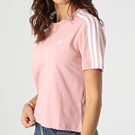 Adidas Sportswear - Maglietta donna 3 strisce HF7245 Rosa