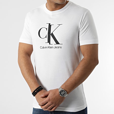 Calvin Klein - Tee Shirt Spliced CK Center 9713 Blanc