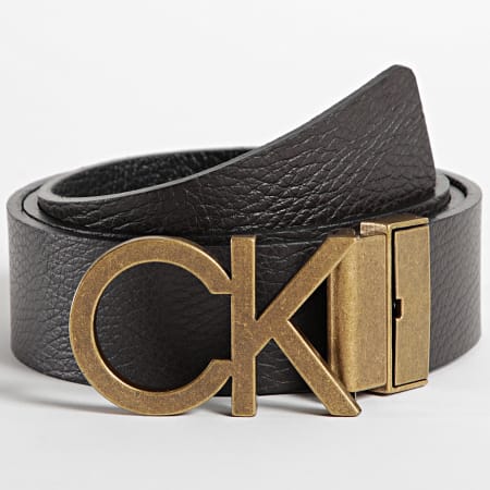 Calvin Klein - Ceinture Réversible Adjustable CK Metal Gold 8159 Noir