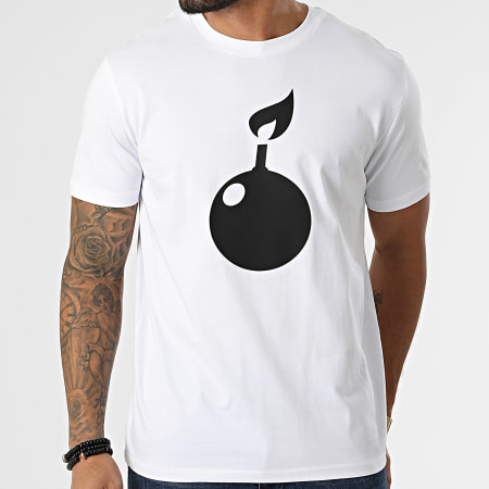 Daymolition - Camiseta con logo grande blanco negro