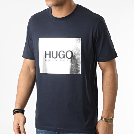 HUGO - Dolive Tee Shirt 50463233 Blu navy Argento