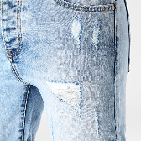 LBO - Short Jean Avec Dechirures 0014 Bleu Denim