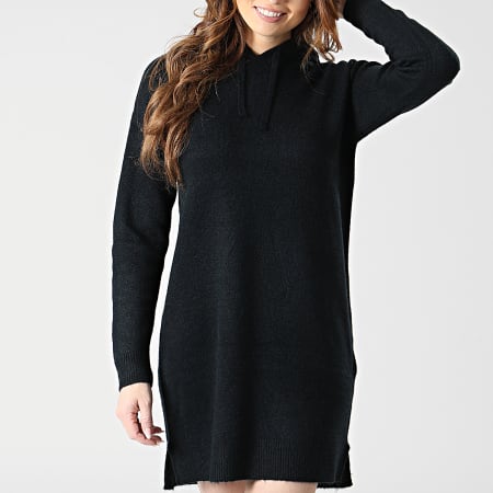 Vero Moda - Vestido suéter con capucha para mujer Lefile 10254090 Negro