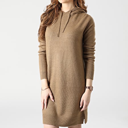 Vero Moda - Vestido suéter con capucha para mujer Lefile 10254090 Marrón