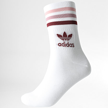 Adidas Originals - Confezione da 3 paia di calzini a taglio medio HC9553 Bianco Bordeaux