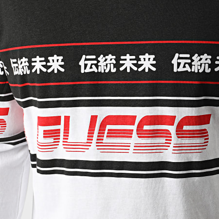 Guess - MBRI25-KARCG Maglietta a maniche lunghe bianco nero