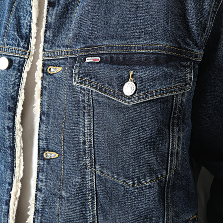Tommy Jeans - 1572 Giacca jeans oversize in denim blu Sherpa