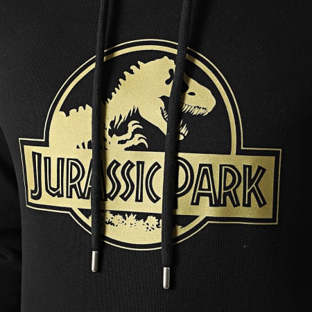 Jurassic Park - Sweat Capuche Logo Noir Doré
