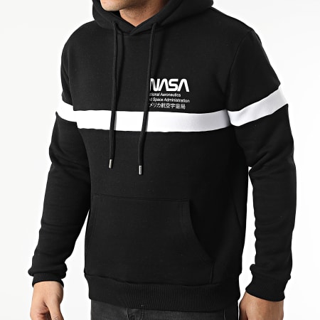 NASA - Sudadera con capucha Admin pequeña negro blanco