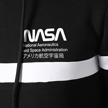 NASA - Felpa con cappuccio Small Admin Nero Bianco