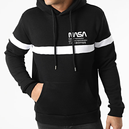 NASA - Sudadera con capucha Admin pequeña negro blanco
